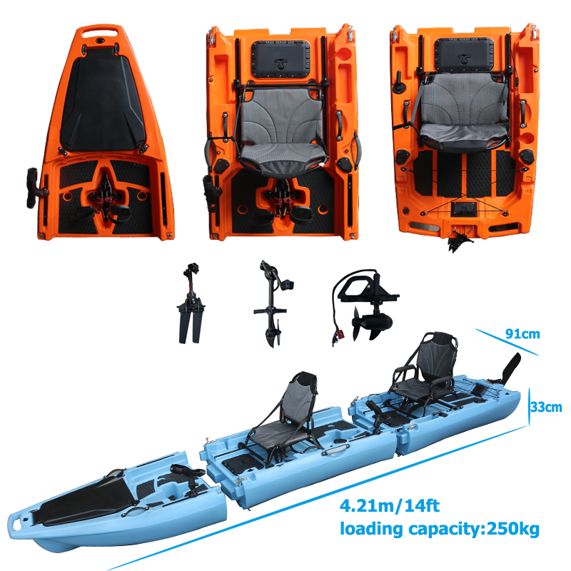 Fishing Kayak Sit On Top - Kayak Pedal Lepas Pasang 14 Kaki