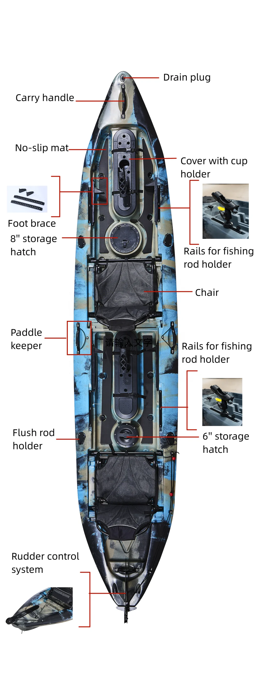 Grosir 2 orang Kayak plastik u - Fishing Kayak Paddle ulasan dan harga