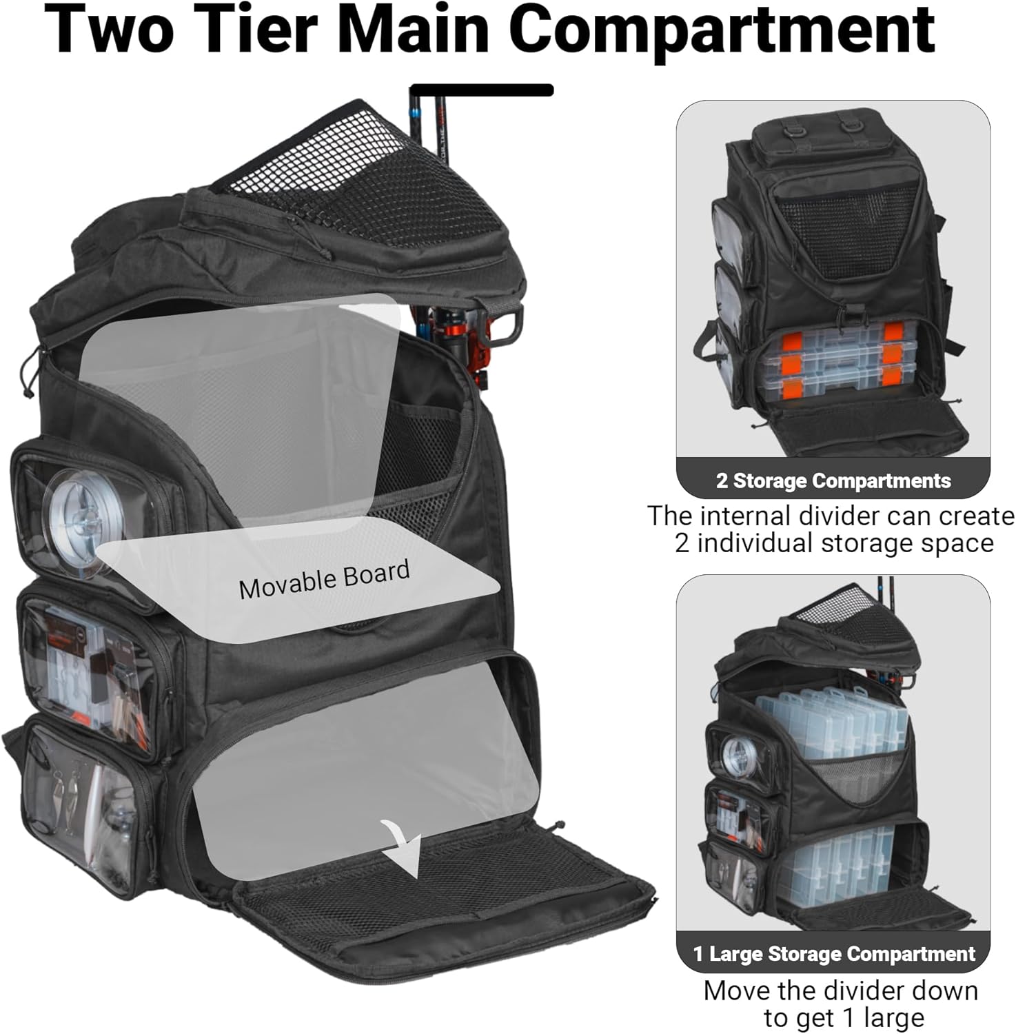 Tas Ransel Pancing 40L, Kotak  - Fishing Kayak Crate ulasan dan harga